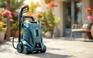 Pulitore Bosch EasyAquatak 120 in azione su terrazza