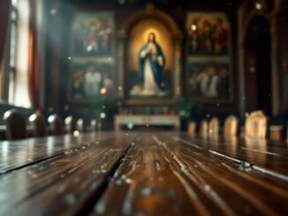 Cónclave papal con cardenales en deliberazione