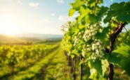 Vigneti in fiore nella DO Terra Alta in primavera
