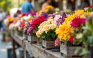 Fiori colorati utilizzati in piatti gourmet