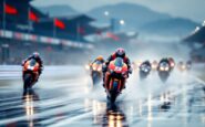Marc Márquez in azione durante la gara di Le Mans