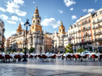 Manifestazione a Madrid con pancarta contro Sánchez