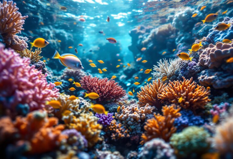 Persona che pratica snorkel in un ambiente marino sicuro