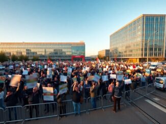 Protesta en L'Hospitalet por el ERE que afecta a tres centros de Nissan