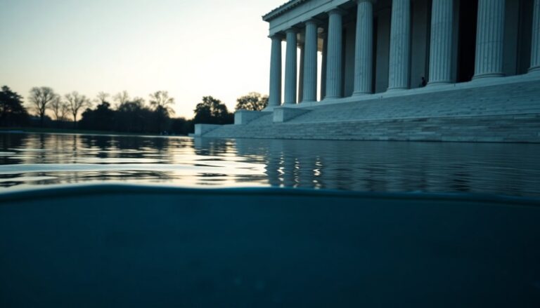 El estanque del Lincoln Memorial se llena de agua tras su controvertida repintado