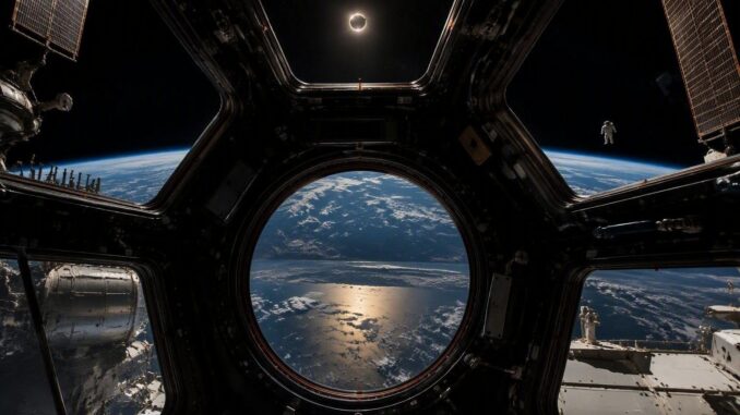 La perspectiva única de los astronautas durante el eclipse solar de 2026