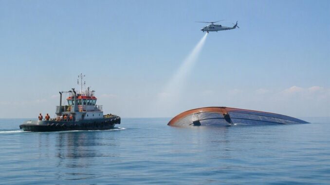 Rescate en curso tras el vuelco del ferry Virgo Transport 8 en Indonesia