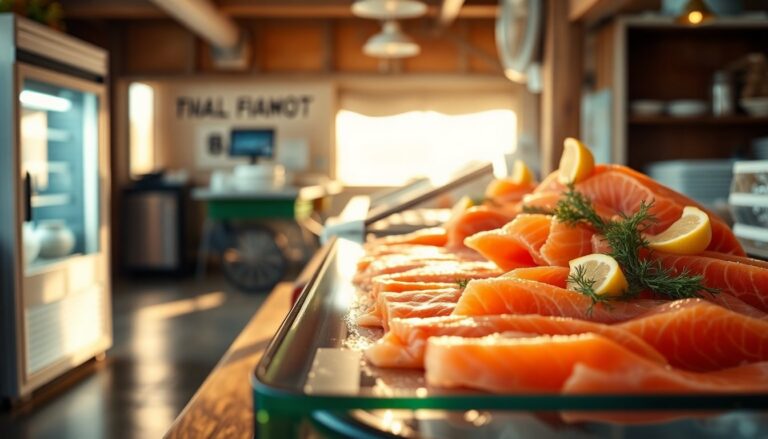 Salone in tranci in promozione e orari della pescheria Pescato e Mangiato a Cesanella di Senigallia