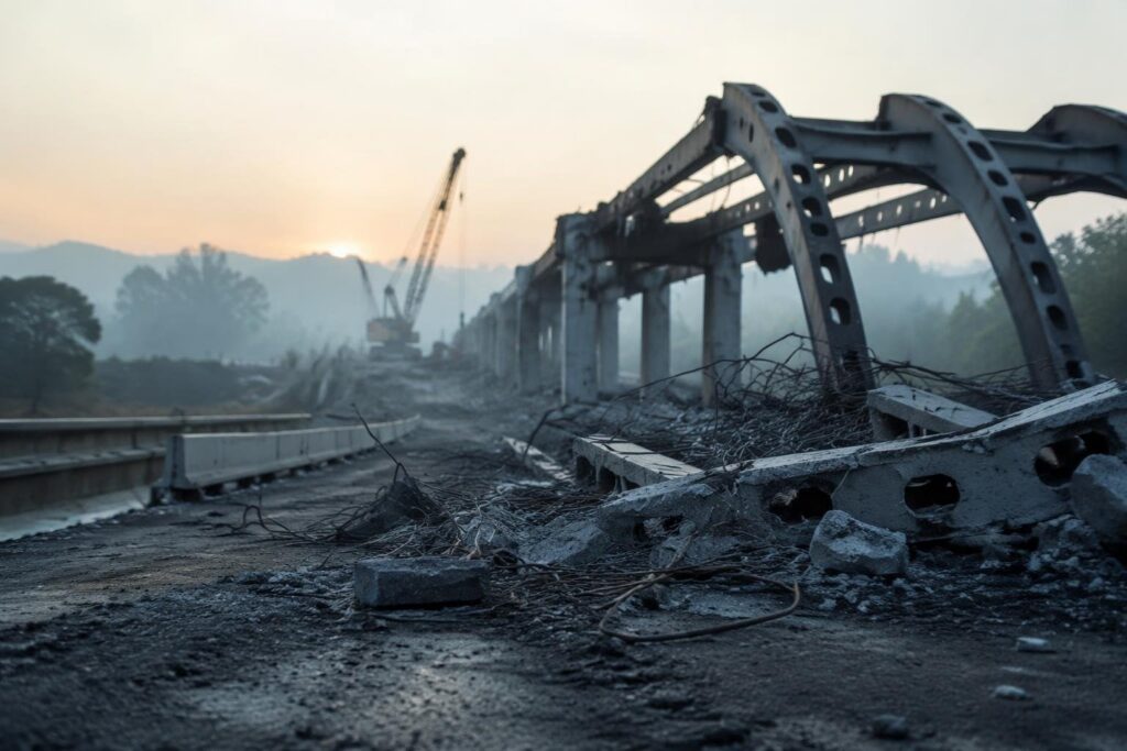 Ponte di Passo Ripe a Trecastelli: demolizione completata, inizia la ricostruzione