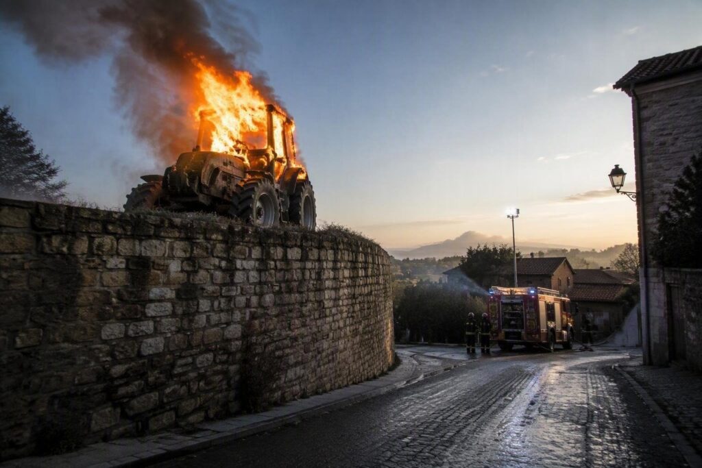 Vigili del fuoco di Jesi intervengono all’alba per spegnere un incendio a Castelplanio