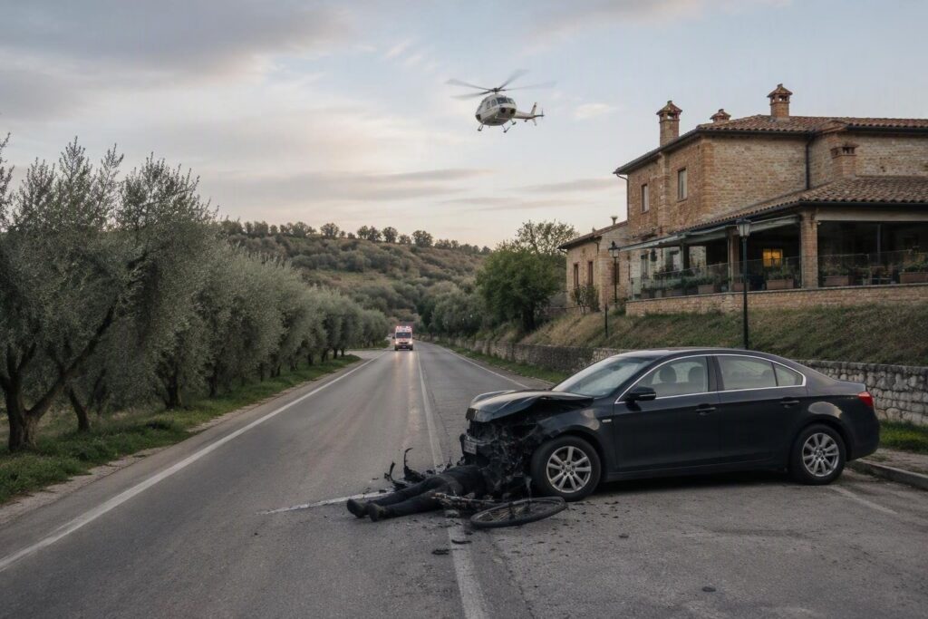 Bici e auto si scontrano a Terre Roveresche: ciclista in elisoccorso