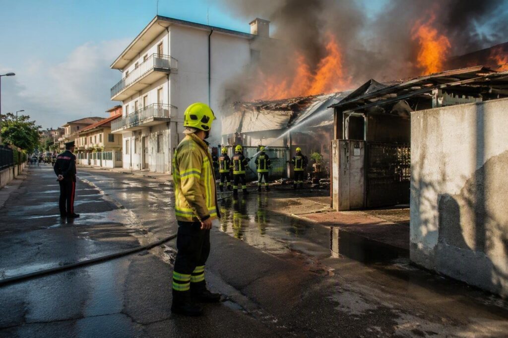 Incendio in garage a Monte San Giusto: evacuazione precauzionale e intervento dei vigili del fuoco