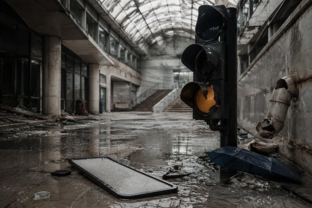 Maltempo ad Ancona: fulmini, semafori fuori uso e incidente in galleria