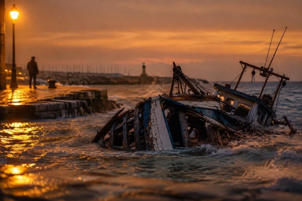 Vongolara affonda a Senigallia, due marinai scampati
