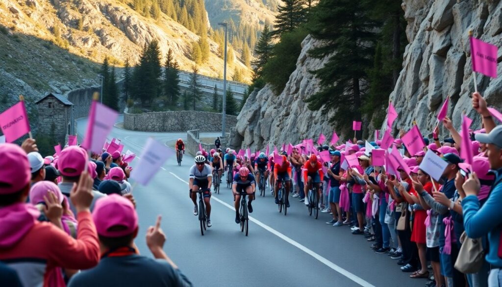 Folla e battaglia in montagna nella tappa Aosta-Pila
