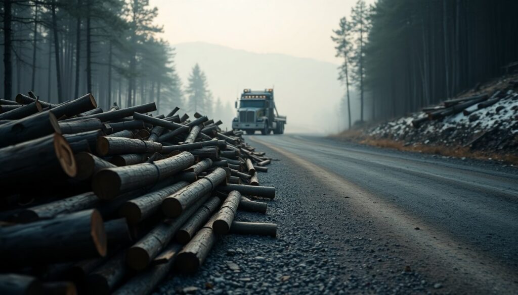 Chiusura della S.R. 46 per Cervinia dopo il distacco di un rimorchio carico di legna