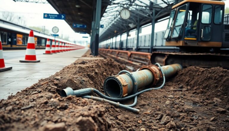 Guasto all’acquedotto davanti alla stazione di Aosta: intervento con escavatore e limitazioni al traffico