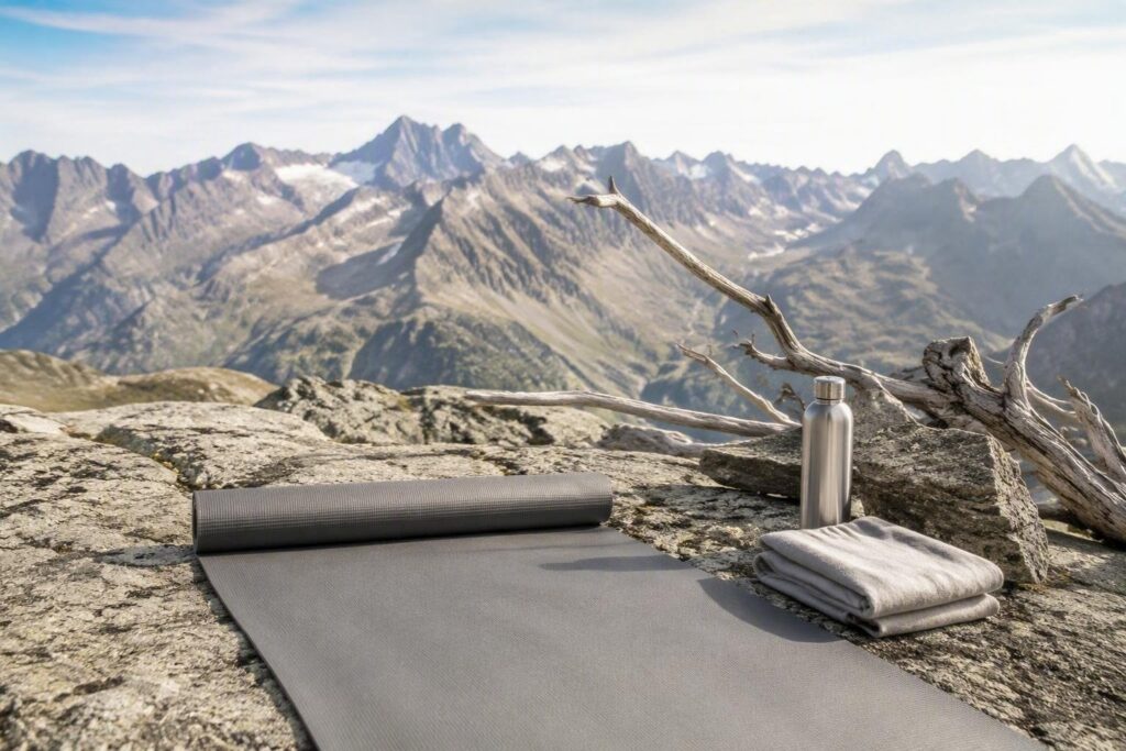 Yoga in montagna ad Aosta: tappetini, strati termici e respirazione