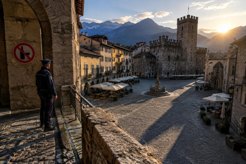 Divieto temporaneo di bevande alcoliche nel centro di Aosta: sanzioni e controlli