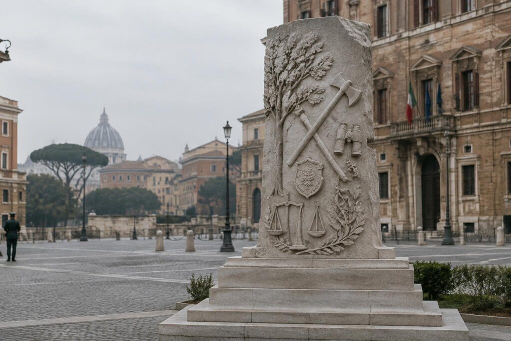 Il nuovo monumento a Roma celebra i forestali d’Italia