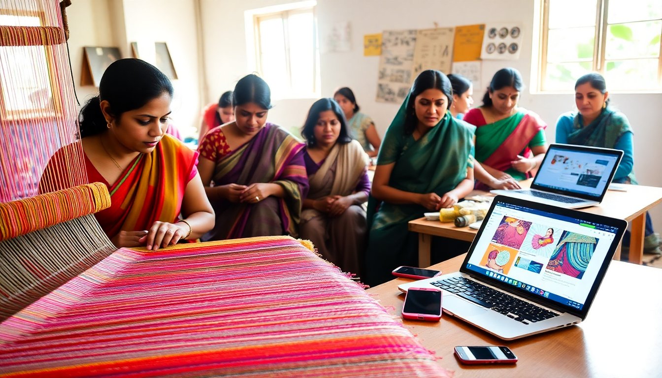 Come le competenze digitali stanno trasformando il patrimonio della seta in India