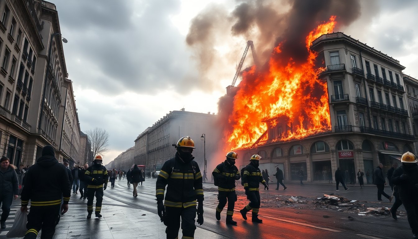 Incendio in centro città: evacuazioni in corso e danni ingenti