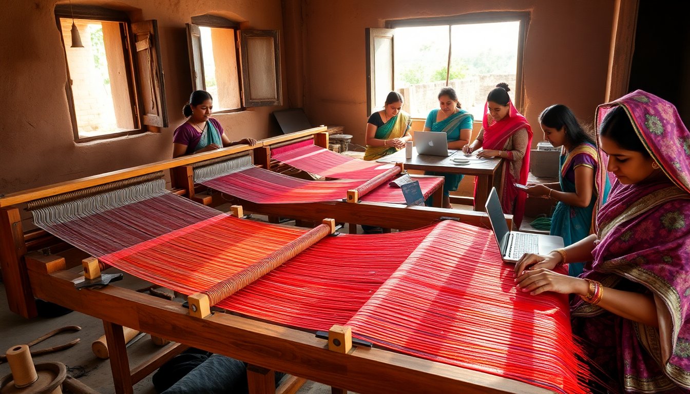 Potenziare le donne rurali in India attraverso competenze digitali nella tessitura della seta