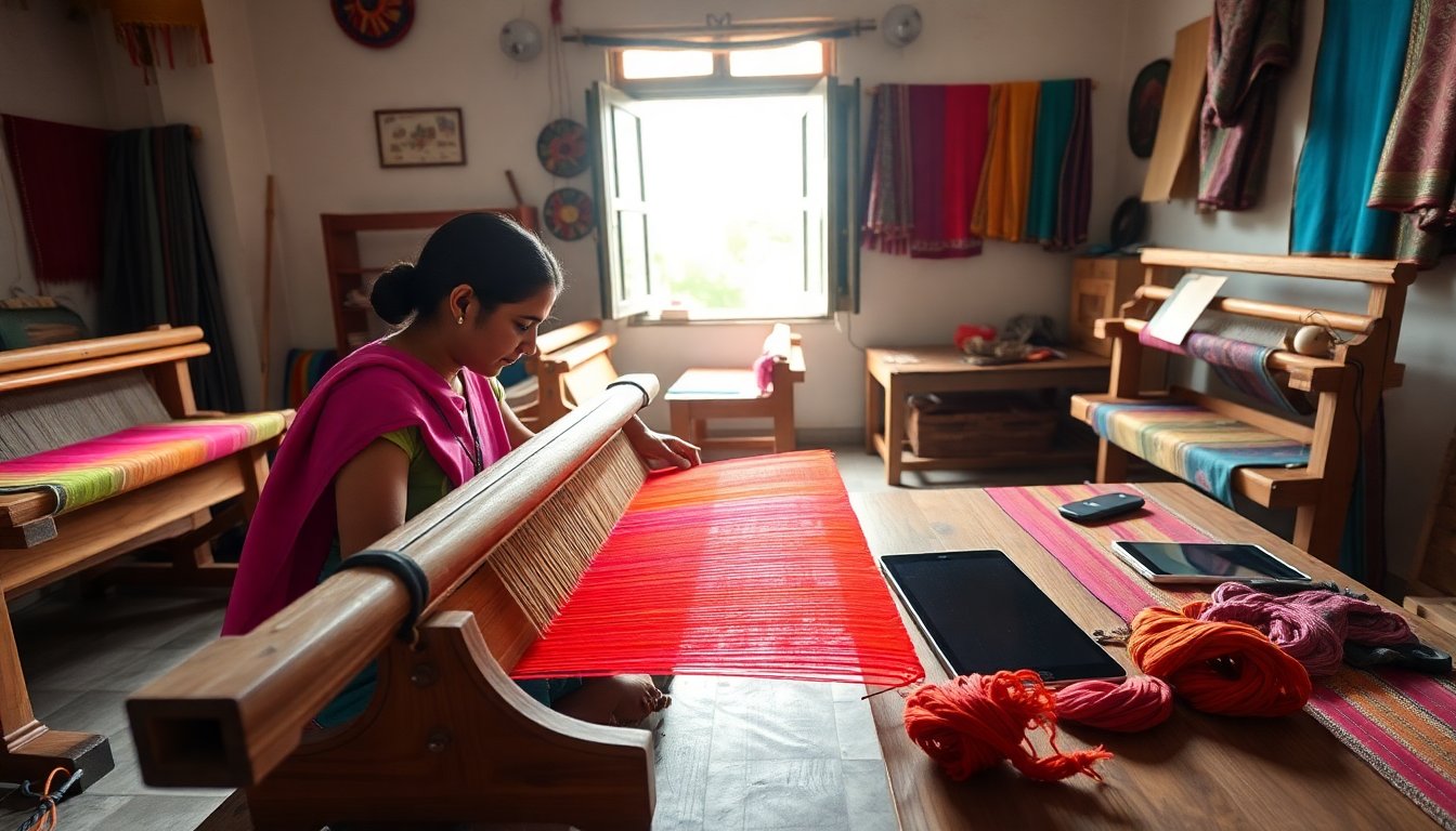 Sfruttare le competenze digitali per valorizzare la comunità dei tessitori di seta in India