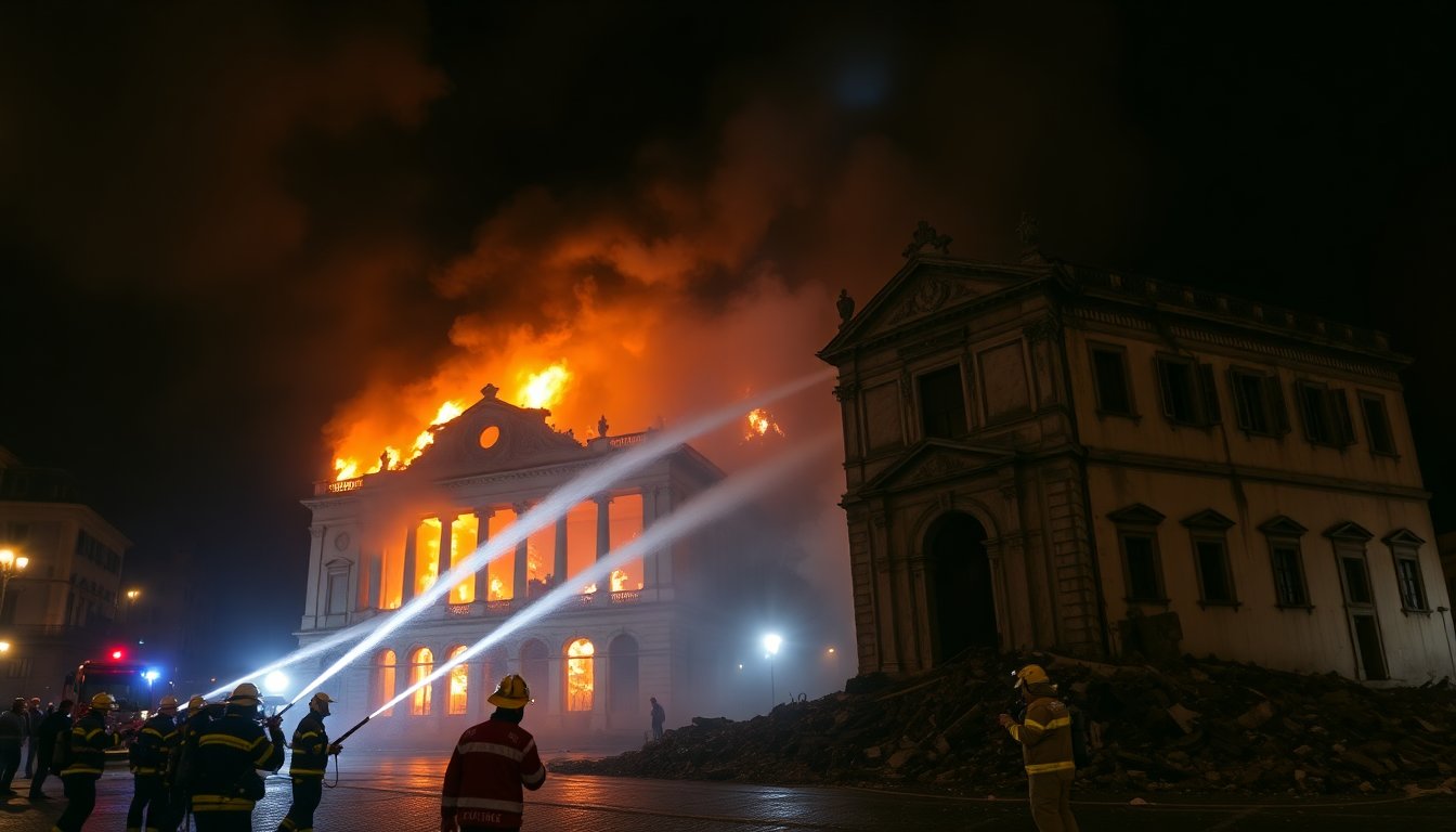 Incendio a Roma: edificio storico ridotto in cenere
