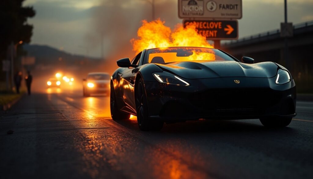 Ferrari in fiamme sulla Strada Statale 170 Andria-Castel del Monte: cosa è successo