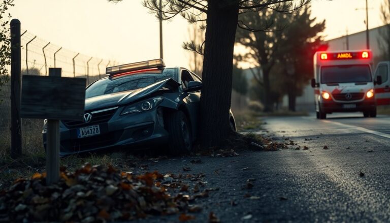 Incidente stradale a Triggianello: auto esce di strada e finisce contro un albero