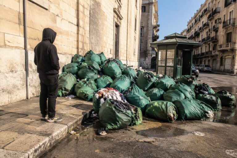 Rifiuti tessili abbandonati in via Santa Lucia: la denuncia di un cittadino