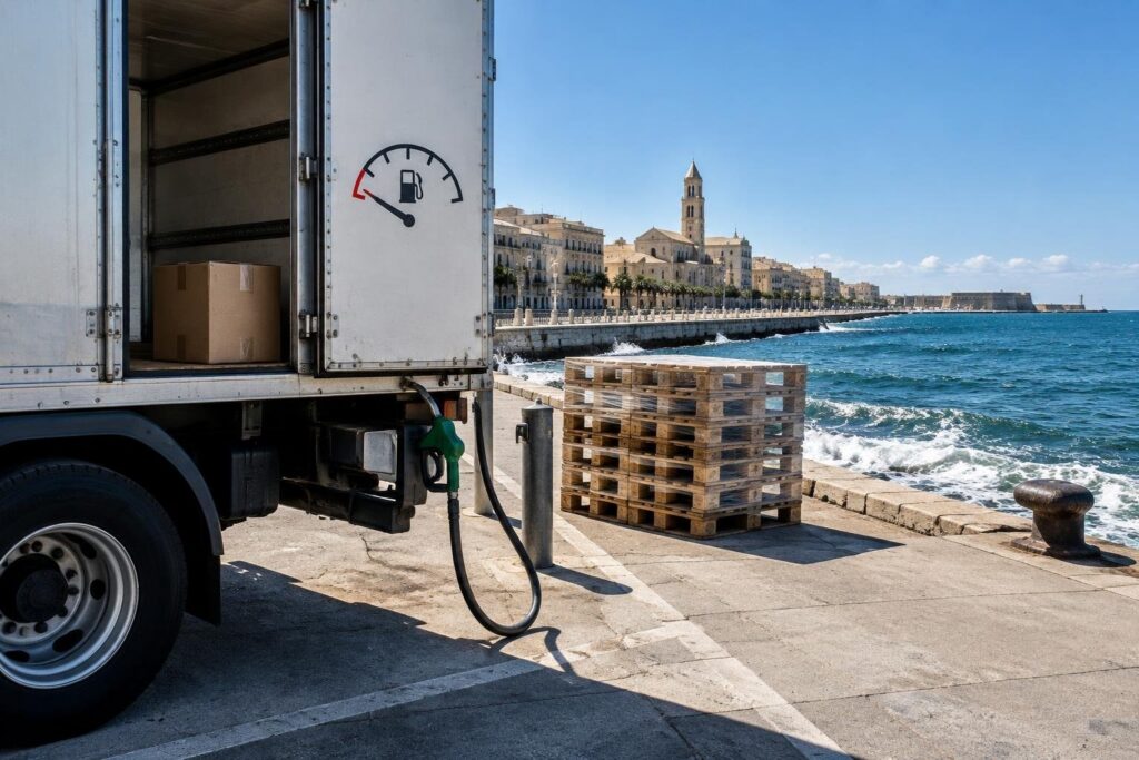 Cento autisti e 35 motrici protestano a Bari per il caro gasolio