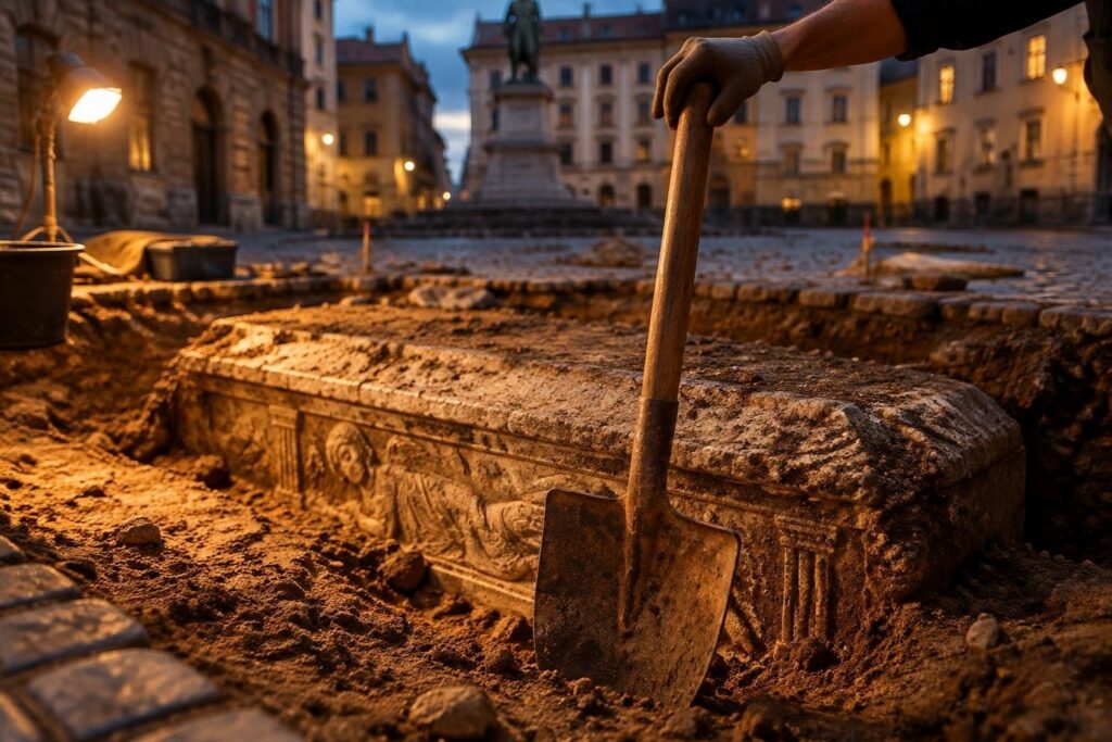 Ritrovata tomba antica nei cantieri di piazza Moro a Bari