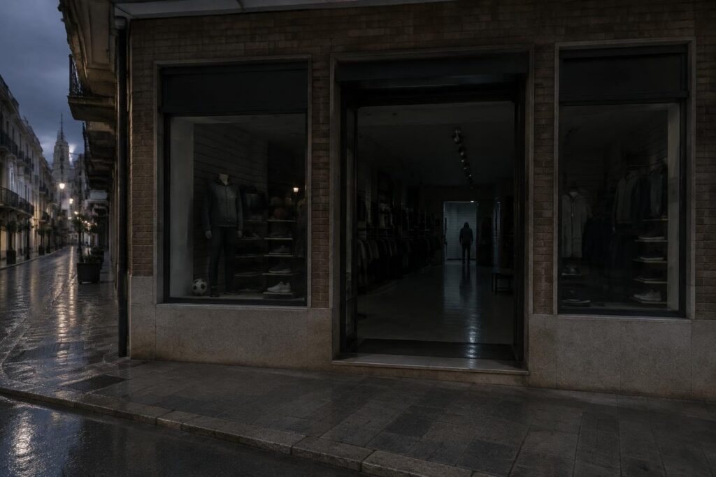 Scasso in via Umberto: tre maschi incappucciati svuotano sport shop