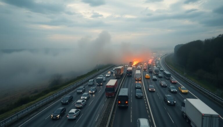 Traffico in tempo reale: A14 con incendio e lunghe code sull’A1 e A4