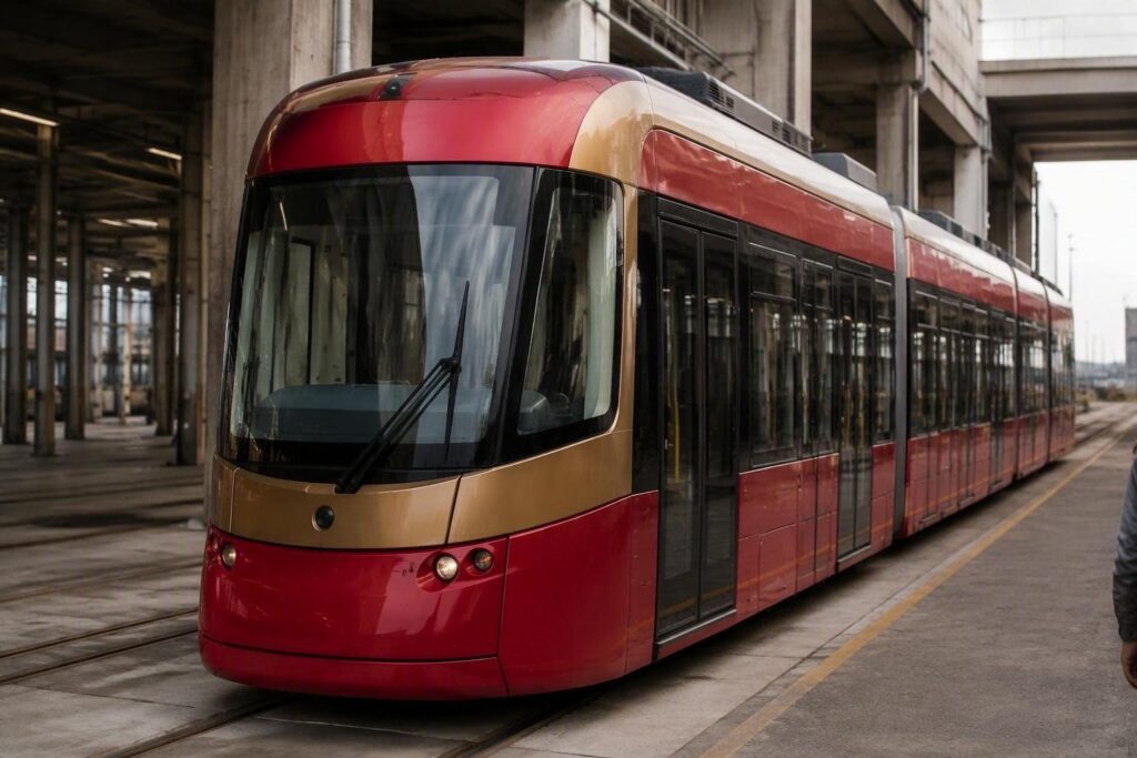 Linea rossa a Bologna: il primo tram arriva dopo tre anni e mezzo di lavori