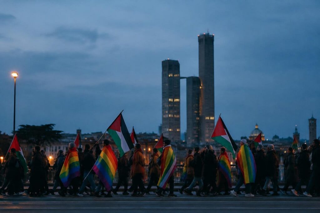 Dimostrazioni a Bologna: solidarietà al popolo palestinese e lotta contro l’omofobia