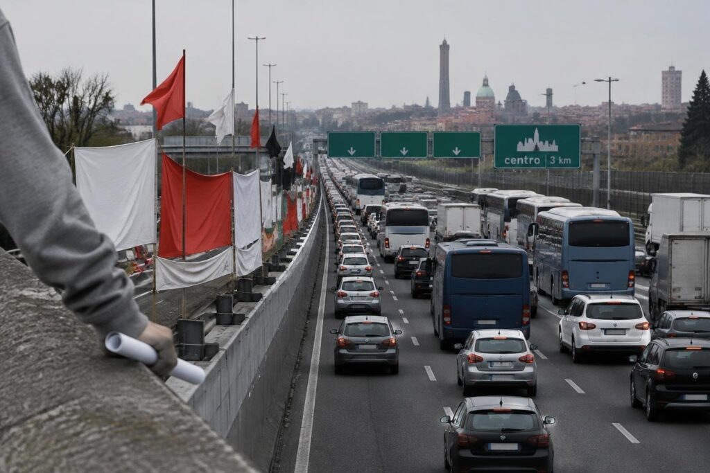 Sciopero a Bologna: migliaia in tangenziale e sull’autostrada