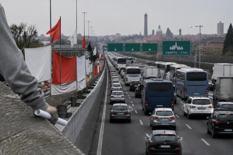 Sciopero a Bologna: migliaia in tangenziale e sull’autostrada
