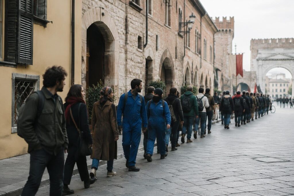 Sciopero a Rimini: più di duemila in marcia contro l’economia di guerra
