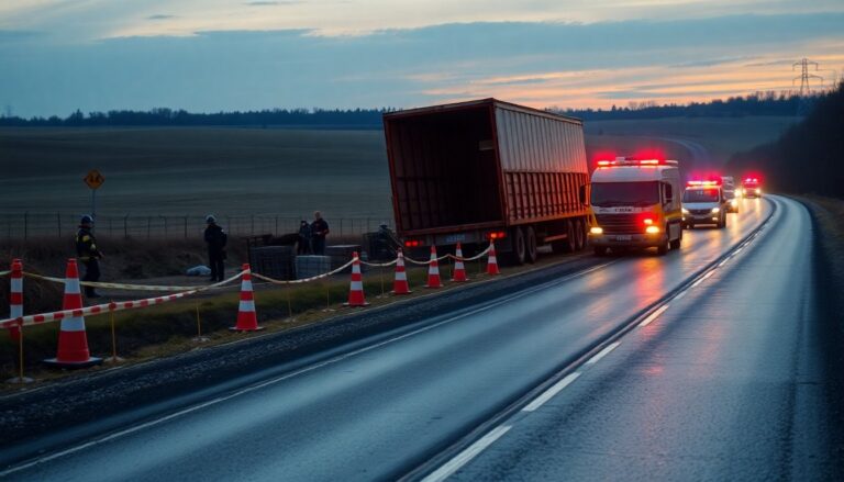 Incidente sulla statale: autocarro con animali esce di strada al km 24