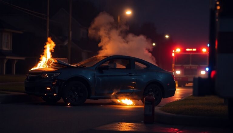 Incendio a bordo di un’auto in movimento: soccorsi tempestivi dei Vigili del Fuoco