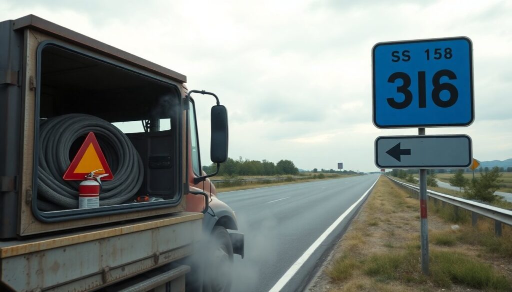 Principio d’incendio su un autotreno al km 31 della Ss 158: intervento dei Vigili del Fuoco