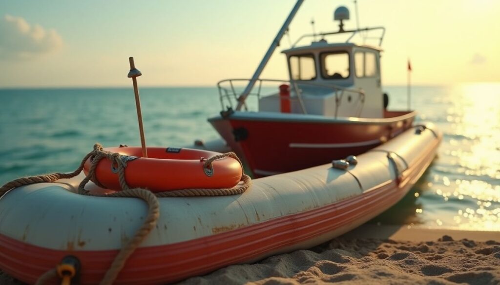 Soccorso acquatico dei Vigili del fuoco durante la manifestazione di nuoto a Termoli