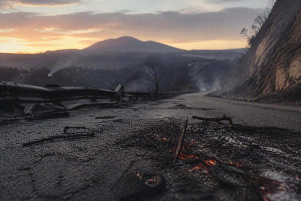 Chiusura della statale 650 a Dogliola per incendio di sterpaglie