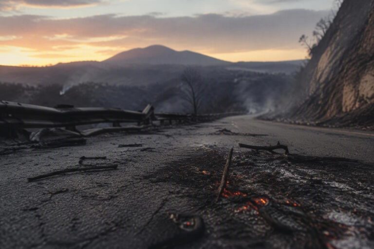 Chiusura della statale 650 a Dogliola per incendio di sterpaglie