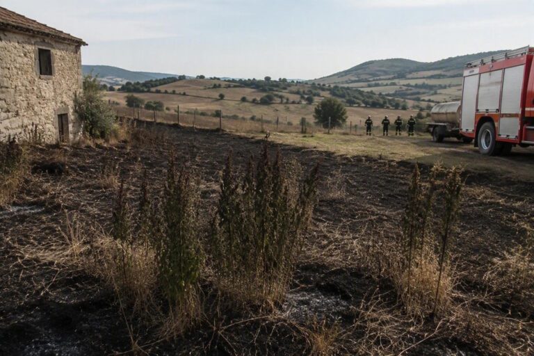 Incendio di sterpaglie a Vinchiaturo: intervento tempestivo dei vigili del fuoco