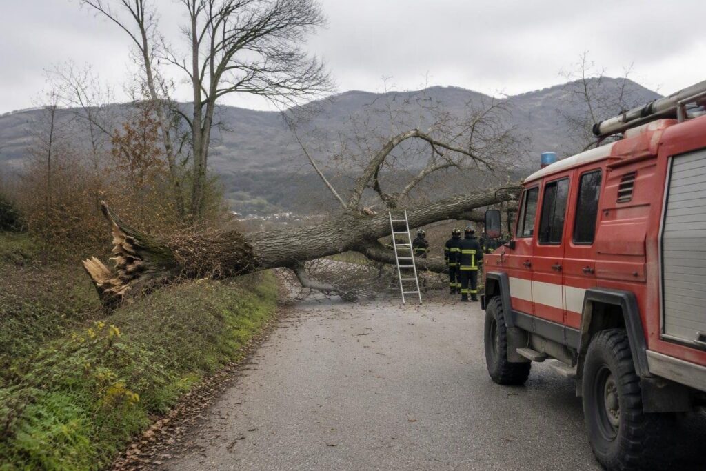 Interventi dei Vigili del Fuoco a Pozzilli e Venafro per alberi caduti