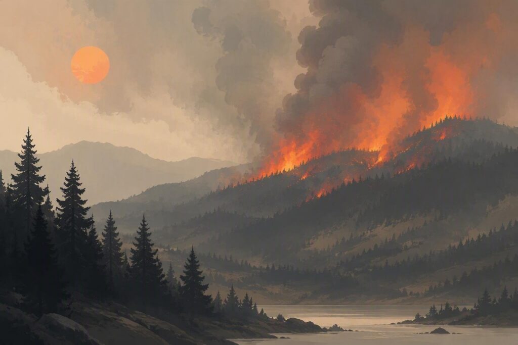Incendio boschivo rilevato a 52,9 km da Campobasso